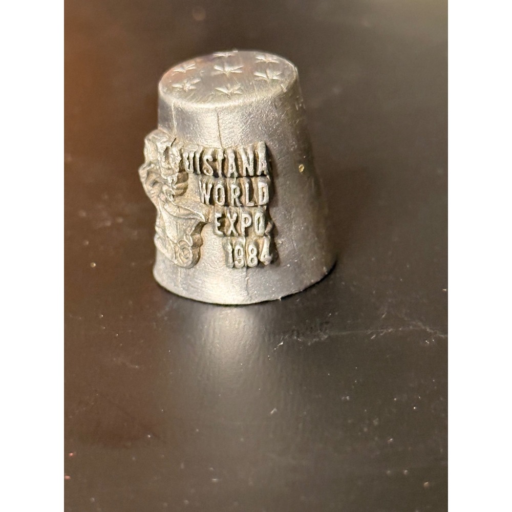 Vintage 1984 Louisiana World Expo Pewter Thimble New Orleans Souvenir Collect